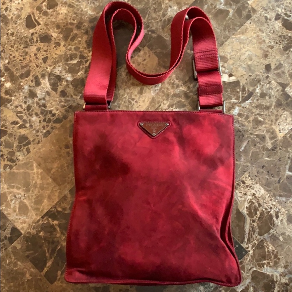 Prada Burgundy Velvet Frame Bag